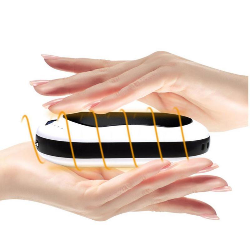 10000mAh нагревател за ръце USB Power Bank Преносим електрически джобен нагревател за ръце Цифров дисплей Фенерче Коледен подарък с платнена чанта