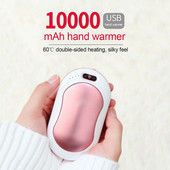 Roku sildītājs 10000 MAh USB barošanas banka portatīvais kabatas masāžas lukturītis temperatūras displejs daudzfunkcionāla ziemas silta dāvanu kastīte