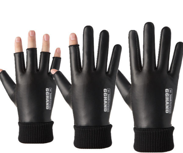 Мъжки ръкавици от еко кожа с надпис