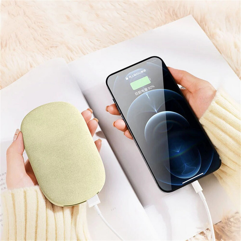 Mini Calentador Portable Usb Velvet Hand Warmer Mobile Power Bank 2 In 1 Цифров дисплей Контрол на температурата Акумулаторен нагревател
