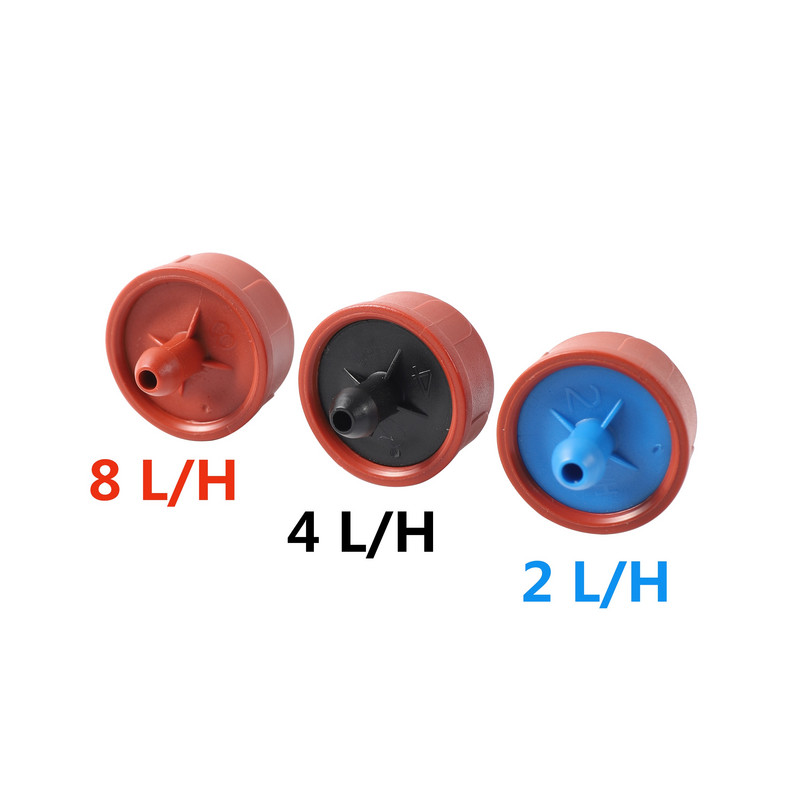 Регулируема компенсация на напоителното налягане капкообразуващ маркуч градинска пръскачка инструмент за поливане на градината капкомер с постоянен поток 50 бр.