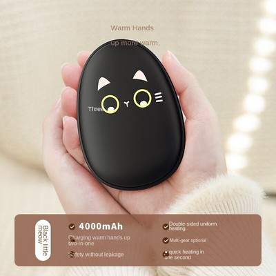 4000/20000 MAh roku sildītājs Power Bank 2-in-1 Mini portatīvais USB digitālais displejs dāvanu kastīte roku sildīšanai olu mini sildītājs jauks mājdzīvnieks