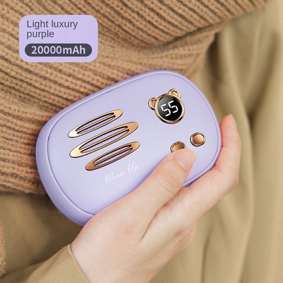 4000/20000 MAh roku sildītājs Power Bank 2-in-1 Mini portatīvais USB digitālais displejs dāvanu kastīte roku sildīšanai olu mini sildītājs jauks mājdzīvnieks