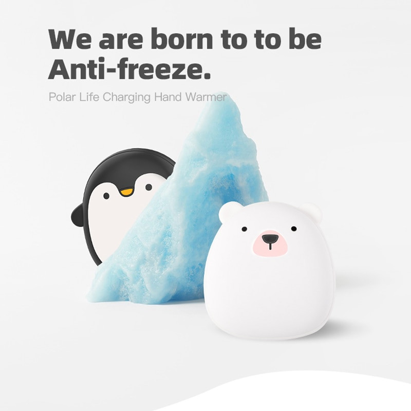 4000mAh топло за ръце Зимен преносим USB акумулаторен Power Bank с пингвин/полярна мечка Симпатичен двустранен бързо загряващ топло за ръце