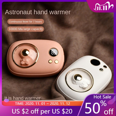 Mini Space Number Display Cute Hand Warmer 10000 mAh Cartoon Power Bank Handwarmer 2 in 1 Warming Hand Rechargeable Handwarmer