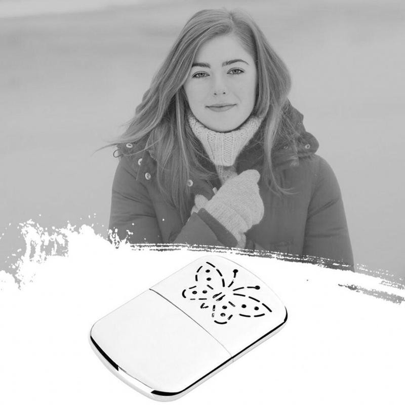 Външен нов метален нагревател за ръце, бензин, многократна употреба, джобни принадлежности за ски, къмпинг, преносим зимен нагревател за ръце