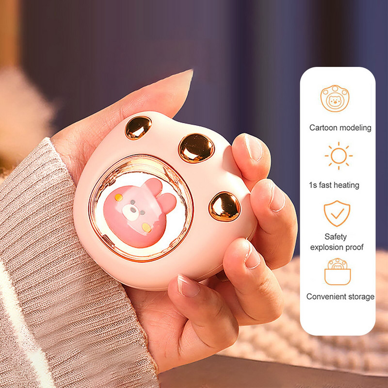 Акумулаторен нагревател за ръце Двустранно бързо загряване Удобен нагревател за затопляне 2-степенна настройка на температурата Домакински консумативи