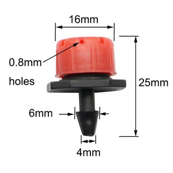 Red Automatic Garden Dripper Micro Drip Irrigation Πότισμα Αντιφρακτικό Emitter Garden Supplies for 4/7mm Hose 300 τμχ