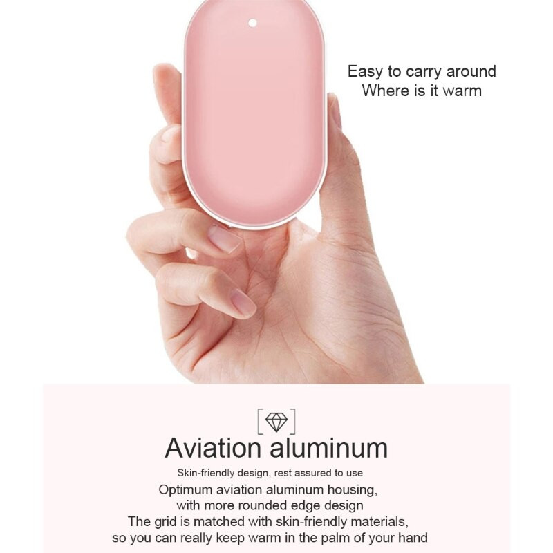 Преносим мини нагревател за ръце 2 в 1 USB акумулаторна джобна мобилна захранваща банка за многократна употреба, електрическа, удобна за дроп доставка