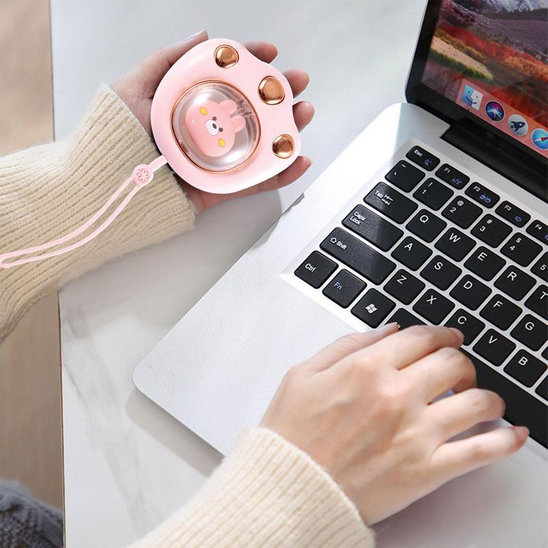 1200/2400mAh Електрически нагревател за ръце USB акумулаторен LED бързо загряващ джобен мини нагревател за ръце Сладък котешки нокът Зимен нагревател за ръце