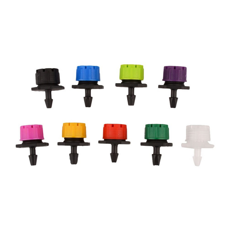 50-200PCS Градински регулируеми дюзи Капково напояване Поливане Спринклер 1/4`` Противозапушващ капкообразен излъчвател Цветни лехи Зеленчук