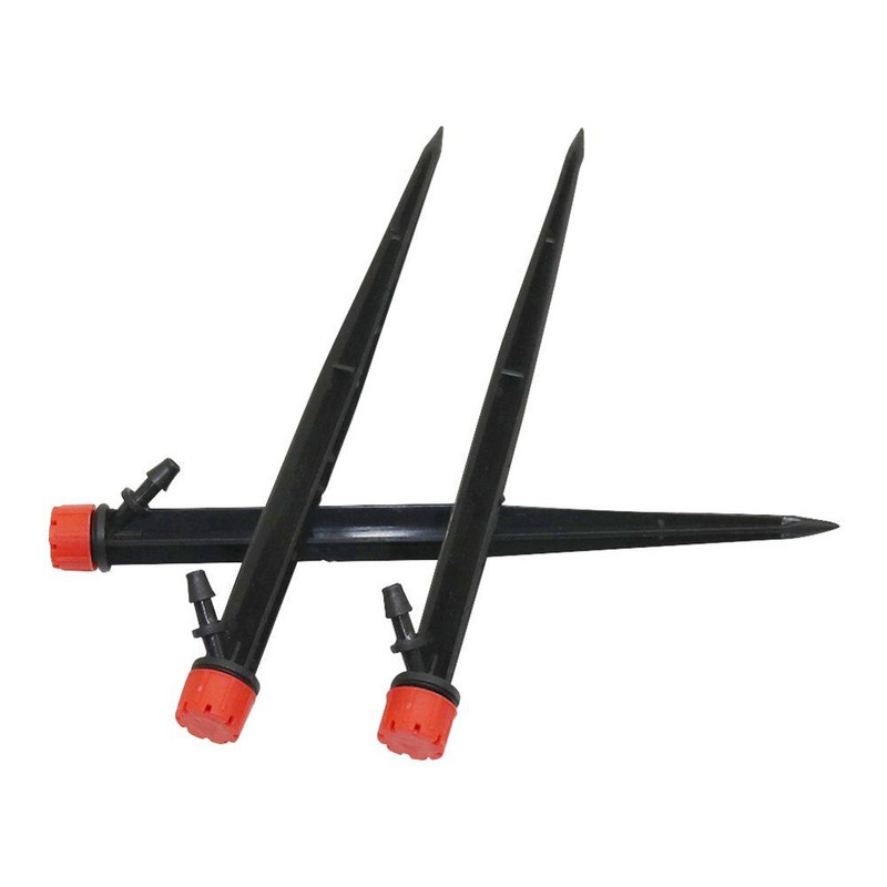 50 бр. 16 см микро барботерно капково напояване с 360 градуса регулируем капкообразуващ кол за поливане на градината Използвайте 4/7 мм маркуч