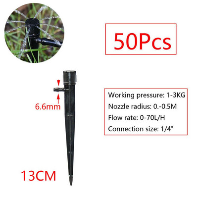90/180/360 grādu regulējams apūdeņošanas pilinātājs, ievietojot zemi 4/7 mm šļūtene dārza laistīšanai, 13 cm, rotējošs virpuļveida smidzinātājs