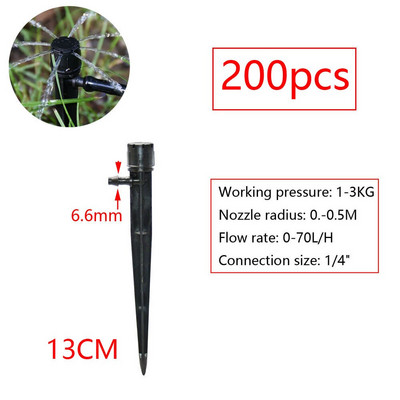 90/180/360 grādu regulējams apūdeņošanas pilinātājs, ievietojot zemi 4/7 mm šļūtene dārza laistīšanai, 13 cm, rotējošs virpuļveida smidzinātājs