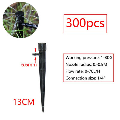90/180/360 grādu regulējams apūdeņošanas pilinātājs, ievietojot zemi 4/7 mm šļūtene dārza laistīšanai, 13 cm, rotējošs virpuļveida smidzinātājs