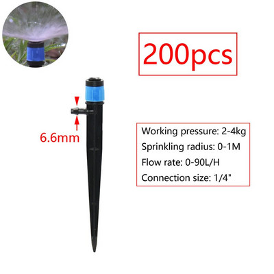 90/180/360 grādu regulējams apūdeņošanas pilinātājs, ievietojot zemi 4/7 mm šļūtene dārza laistīšanai, 13 cm, rotējošs virpuļveida smidzinātājs
