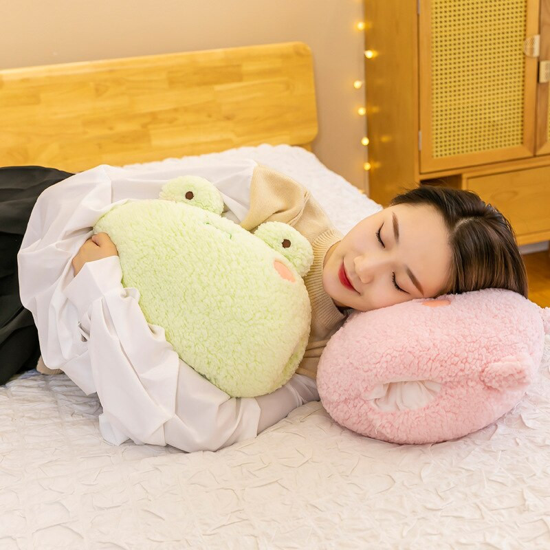 Сладка топла възглавница за ръце Плюшен заек Момиче Прасенце Дрямка Възглавница Подарък Карикатура Животни Възглавници Възглавници Прегръдки Играчки Топли за ръце