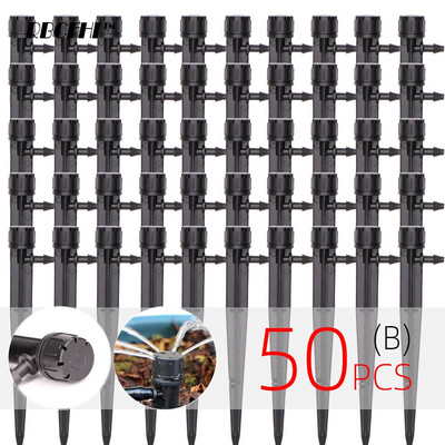 RBCFHI dārza laistīšanas pilienveida apūdeņošanas smidzinātājs, regulējams 360 grādu pilinātāji, ievietojot zemi, fit 4/7 mm šļūtene, siltumnīcas pagalms