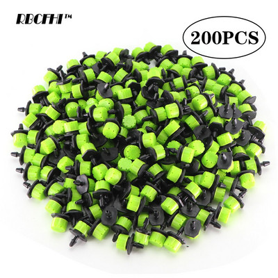 RBCFHI dārza laistīšanas pilienveida apūdeņošanas smidzinātājs, regulējams 360 grādu pilinātāji, ievietojot zemi, fit 4/7 mm šļūtene, siltumnīcas pagalms