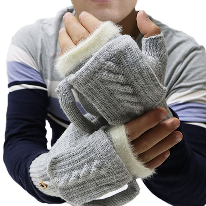 USB електрически нагреваеми ръкавици 2-странно отопление конвертируеми ръкавици без пръсти плетени ръкавици за колоездене на открито каране на ски офис топли