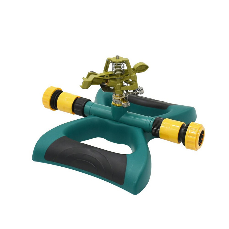 Метална 360-градусова автоматична въртяща се водна пръскачка с опора Регулируеми инструменти за напояване на градински тревни площи Градинска люлееща се дюза