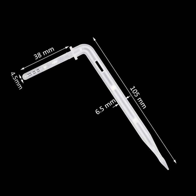 Извита стрелка Dripper White Drip Emitter Саксийни растения Поливане Автоматична система за микро напояване за 4/7 mm маркуч 40 бр.