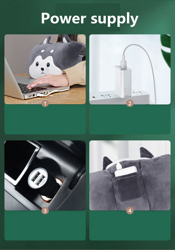 USB електрическо отопление за затопляне на ръце Карикатура за затопляне на ръце Подложка за момиче Топла бебешка плюшена възглавница Топла възглавница за ръце Спалня Коледен подарък