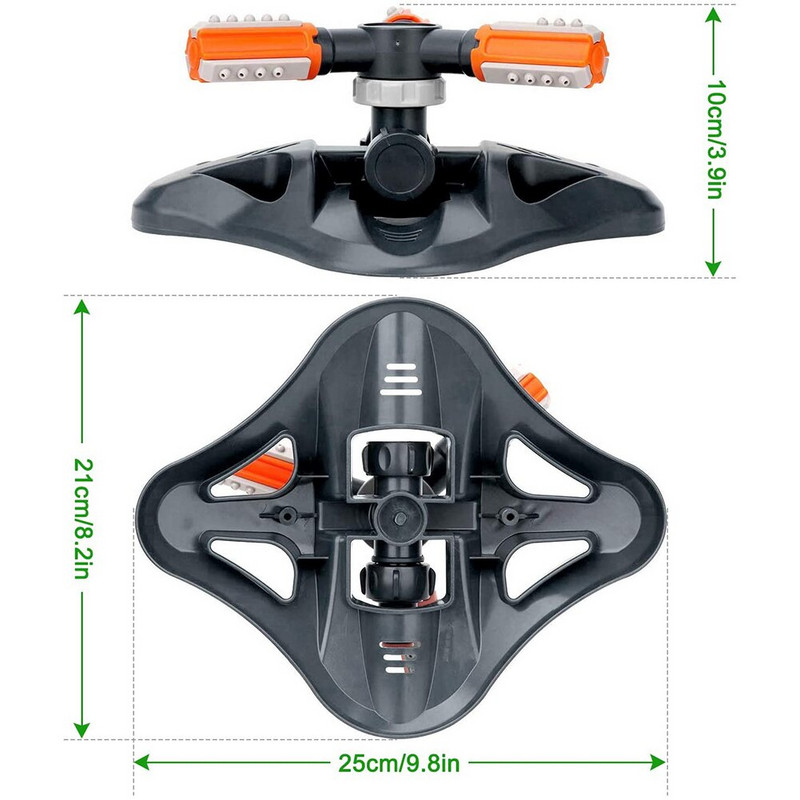 Градински спринклер за тревни площи 360-градусов автоматичен въртящ се двор Градина с голямо покритие Воден спринклер Водна пръскачка за напояване