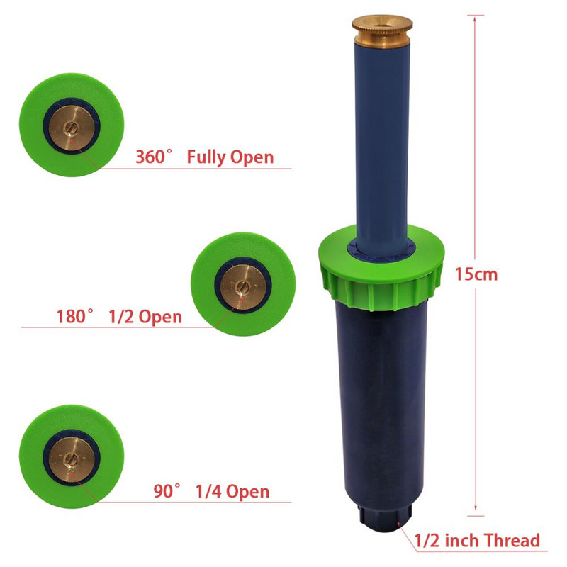 90-360 градуса 4 бр./лот спринклер за градински тревни площи, автоматичен прибиращ се спрей, напоителна система, медна дюза #GW00106