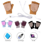 1 pāris USB siltu apsildes cimdu jauki roku bezpirkstiem cimdi jaungada Ziemassvētku dāvana ziemas vilnas cimdi