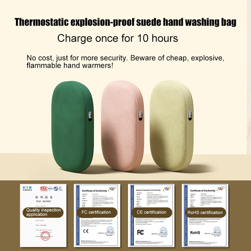 Нов нагревател за ръце USB захранваща банка Цифров контрол на температурата Мобилен захранващ нагревател Топъл артефакт за ръце 2023 Зима