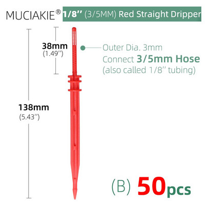 MUCIAKIE 24 veidi 3/5MM 1/8 collu mikro pilinātāji piederumi dārza pilienveida apūdeņošanas izstarotāju kompensācija 2/3/5/6 virzienu savienojuma adapteris