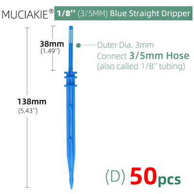 MUCIAKIE 24 veidi 3/5MM 1/8 collu mikro pilinātāji piederumi dārza pilienveida apūdeņošanas izstarotāju kompensācija 2/3/5/6 virzienu savienojuma adapteris