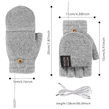 Ηλεκτρικά θερμαινόμενα γάντια Θερμαντήρες χεριών Γάντια Θερμοσίφωνο Επαναφορτιζόμενο USB Επαναχρησιμοποιούμενο Φορητός υπολογιστής χειμερινής θέρμανσης για γυναίκες άνδρες