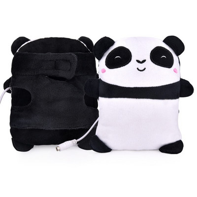 1 Ζεύγος USB Cute Panda Toast Ζεστά γάντια Θερμαινόμενα Θερμαινόμενα Χεράκια Θερμαινόμενα Χειμερινά Ζεστά Γάντια Μισού Δακτύλου για το Γραφείο Χριστουγεννιάτικο δώρο