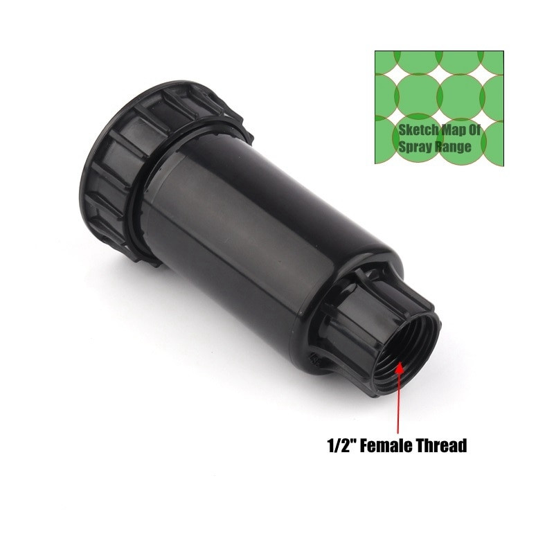 1 бр. 1/2" 90-360 градуса регулируема изскачаща спринклерна люлка, оранжерия, градина, напояване на трева, цветя, медна дюза за пръскане