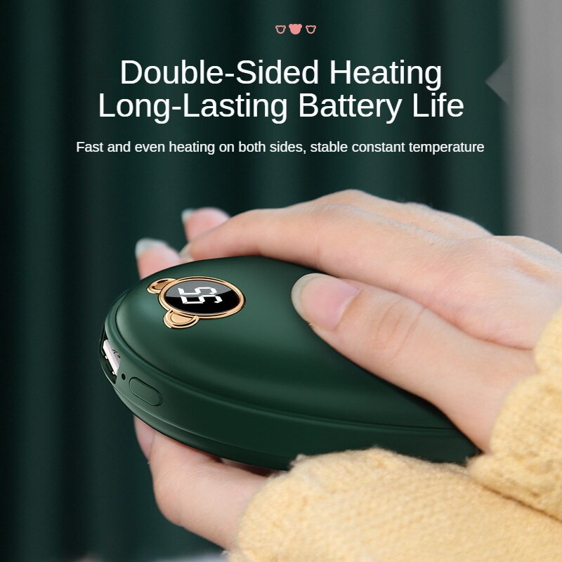 Нагревател за ръце USB Power Bank Акумулаторен електрически нагревател за ръце Мини многофункционален джобен нагревател Цифров дисплей Карикатура