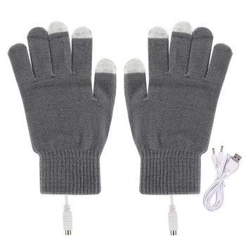 Y1QB 1 ζεύγος USB Θερμαινόμενα γάντια για άνδρες Γυναικεία Πλεκτά Γάντια θέρμανσης Χεριών