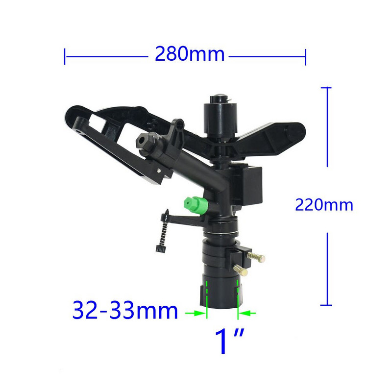 1" вътрешна резба Голям обхват на покритие Пистолет за разпръскване Градина Земеделие Напояване на тревна площ Дюзи за поливане Градинарство Дъждовен пистолет