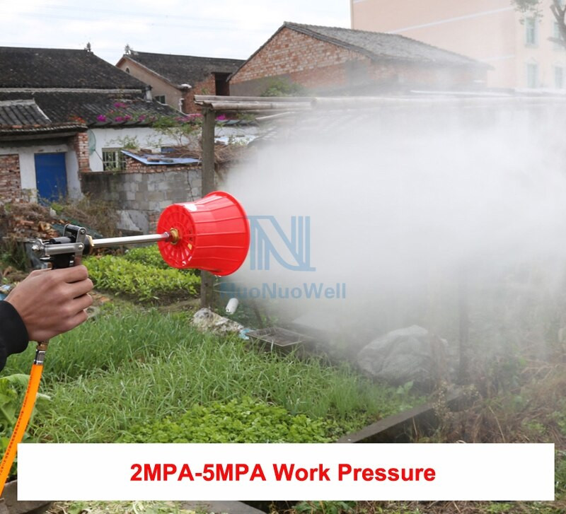 Селскостопанска пулверизираща дюза Плодово дърво Тип подаване на въздух Пистолет за пръскане с голям обсег Бутална помпа Напояване с пестициди под високо налягане