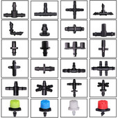 Dārza apūdeņošanas pilinātāja savienotājs 4/7 mm 3/5 mm šļūtenes savienotāji Divkāršās stieņa elkoņa savienojums 6,0 mm 7,5 mm smidzinātāja adapteris