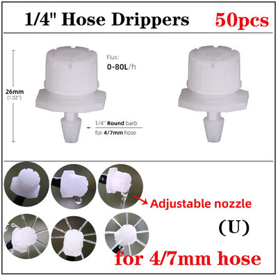 Dārza apūdeņošanas pilinātāja savienotājs 4/7 mm 3/5 mm šļūtenes savienotāji Divkāršās stieņa elkoņa savienojums 6,0 mm 7,5 mm smidzinātāja adapteris