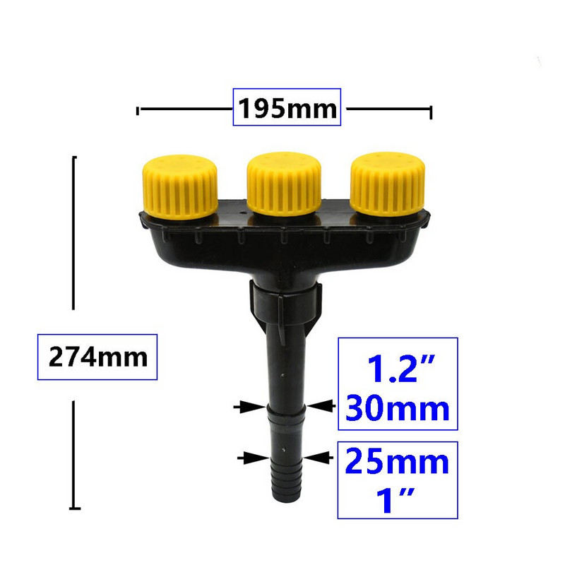 Спринклер за поливане на градинска трева 3/4/5/6 дюза за водна мъгла за 1` 1,2` маркуч Ръчна пръскачка за напояване на градината 1 бр.