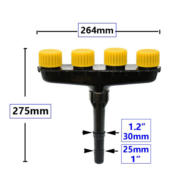 Спринклер за поливане на градинска трева 3/4/5/6 дюза за водна мъгла за 1` 1,2` маркуч Ръчна пръскачка за напояване на градината 1 бр.