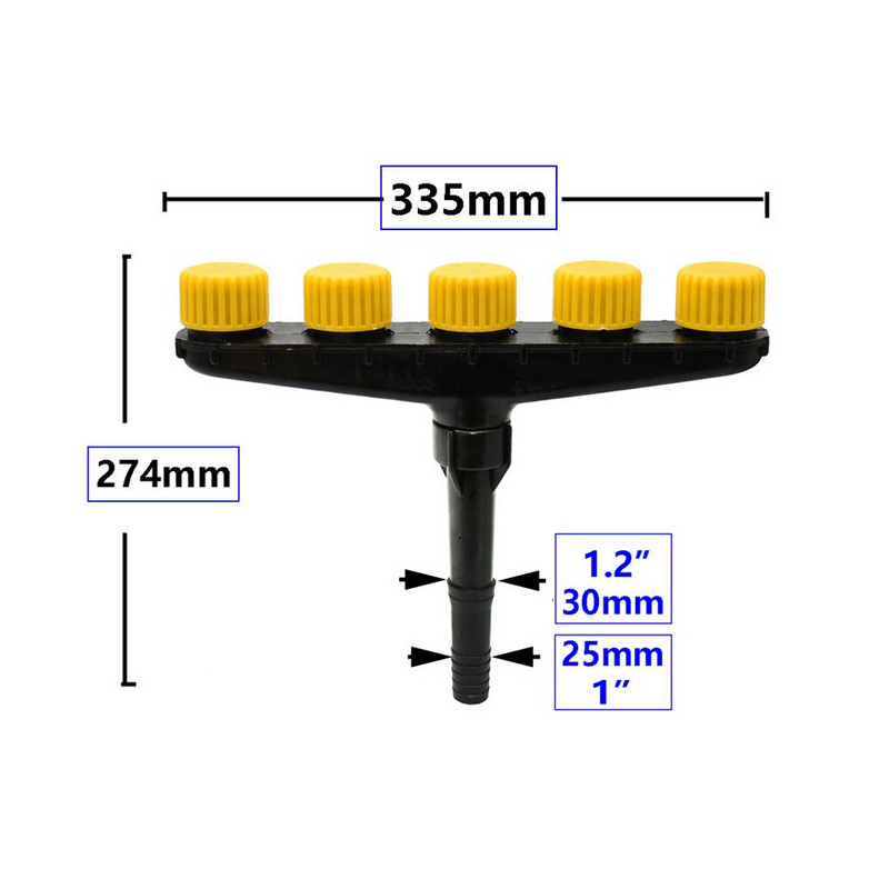 Спринклер за поливане на градинска трева 3/4/5/6 дюза за водна мъгла за 1` 1,2` маркуч Ръчна пръскачка за напояване на градината 1 бр.