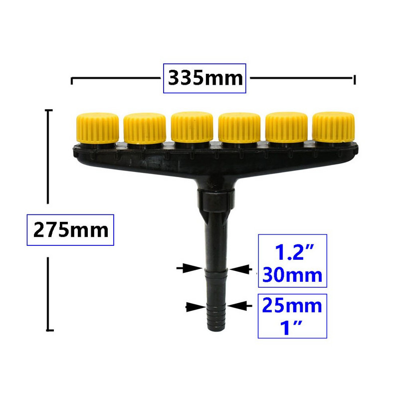 Спринклер за поливане на градинска трева 3/4/5/6 дюза за водна мъгла за 1` 1,2` маркуч Ръчна пръскачка за напояване на градината 1 бр.