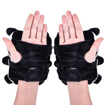Χαριτωμένα θερμαινόμενα γάντια USB σε σχήμα Panda Ηλεκτρικά θερμαντικά θερμαντικά σώματα Χεριών χωρίς δάχτυλα Γάντια γραφείου Εργασία για το σπίτι Χειμερινά δώρα