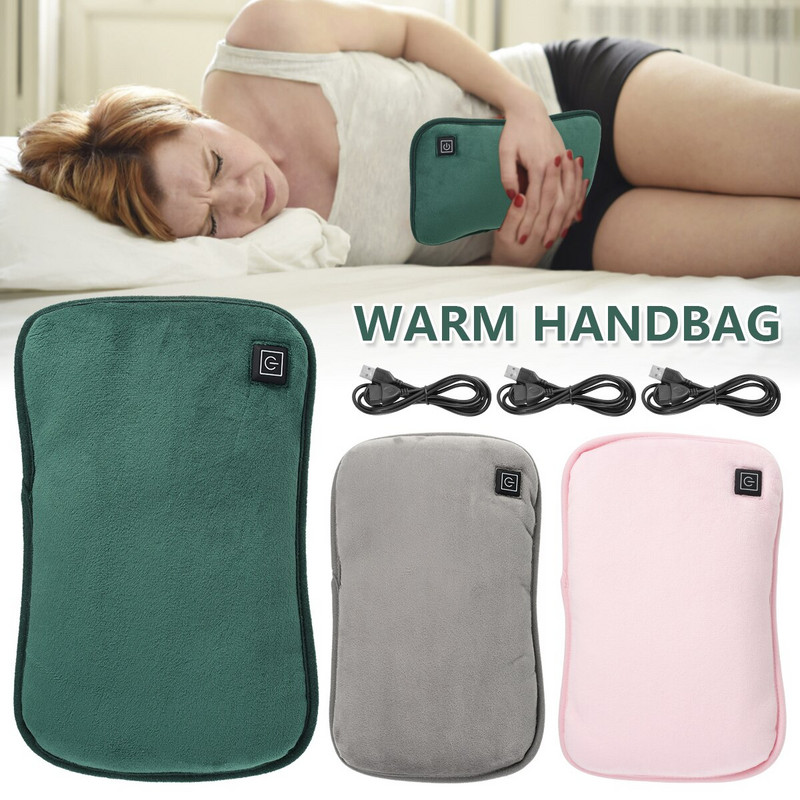 Акумулаторна бутилка за топла вода Електрическа USB чанта за гореща вода с плюшено покритие Преносима торбичка за гореща вода, нагревател за ръце и крака
