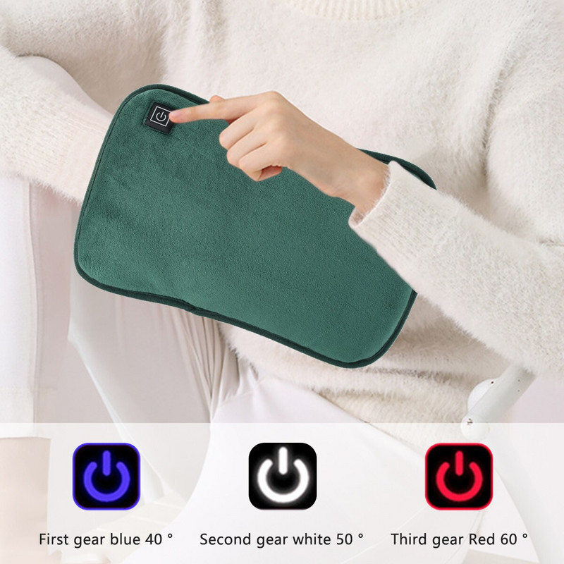 Акумулаторна бутилка за топла вода Електрическа USB чанта за гореща вода с плюшено покритие Преносима торбичка за гореща вода, нагревател за ръце и крака