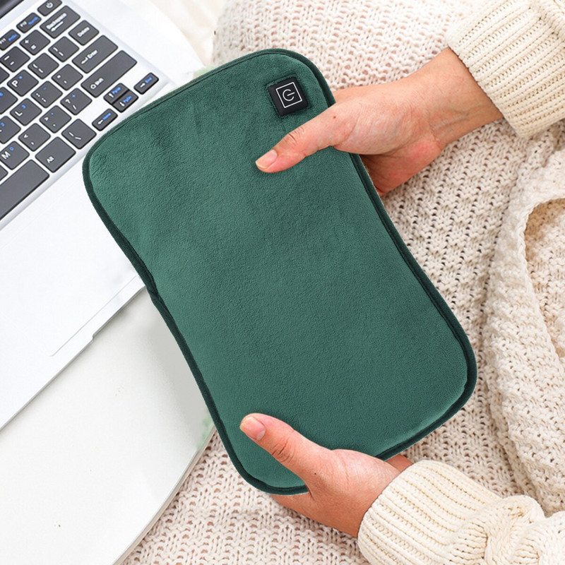 Акумулаторна бутилка за топла вода Електрическа USB чанта за гореща вода с плюшено покритие Преносима торбичка за гореща вода, нагревател за ръце и крака